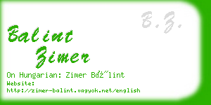 balint zimer business card
